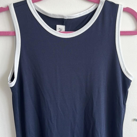 VINTAGE ALGO NAVY BLUE MAXI SLEEVELESS DRESS WOMEN SIZE 10 - Picture 3 of 6